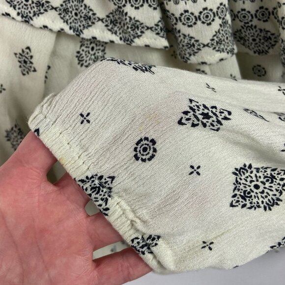 Jack BB Dakota Bernadine Off The Shoulder Top Beige Size XS Bohemian Boho Print - Picture 9 of 12